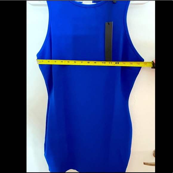 SYMPHONY BRAND NEW Blue fitted dress size LARGE - Picture 3 of 7